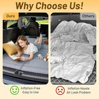 Car Bed for Ford Escape, Foldable Non-Inflatable Memory Foam Camping Mattress, Thickened Portable SUV Trunk Sleeping Pad, Air Mattress Upgrade for Camping & Travel Essentials, With Storage Bag, Gray