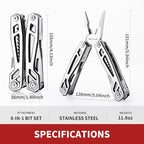 Multitool with Pocket Knife, Birthday Gifts for Men Women Mom Dad, WETOLS 21-in-1 Stainless Steel Pliers with Screwdrivers, Self-locking Multi tools with EDC Sheath, Ideal for Home, Camping, Survival