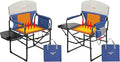 SUNNYFEEL Heated Camping Directors Chair 2 Pack, Portable Folding Lawn Chairs for Adults Heavy Duty with Side Table,Pocket for Beach, Fishing,Picnic,Concert Outdoor, Foldable Camp Chairs