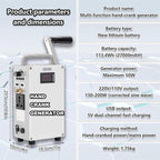 Outdoor Hand Crank Generator, Outdoor Generator, Hand Crank Charger Generator, Emergency Power Supply, with USB 5V, 3 Types Power Supply, for Outdoor, Mountaineering, Camping 发电机