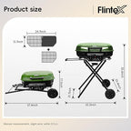 2-Burner Portable Propane Gas Grill, 2-in-1 Camping Propane Grill with Porcelain-Enameled Griddle & Grill Grate for Outdoor Camping Picnics Backyard Cooking, Green