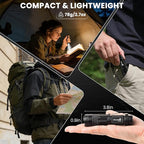 ULTRAFIRE SK68-X Mini Rechargeable Flashlight, Zoomable Tactical EDC Pocket Flashlight, Compact LED Flashlights with Type-C Charging, IPX4 Water for Camping, Emergency, Holiday Gifts (2 Pack)