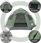 ADSMART Instant Tents for Camping 2/3/4/5 Person Tent Waterproof Easy Setup Sets Up Backpacking Tents with Carry Bag for Outdoor Hiking