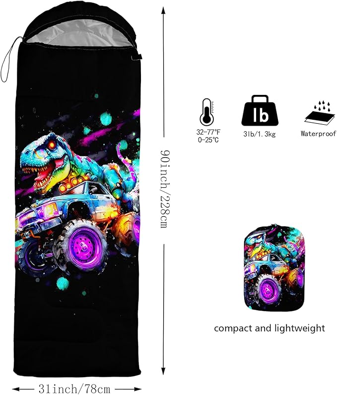 AILONEN Sports Basketball Sleeping Bag for Kids Boys,Warm and Cool Weather,Lightweight,Waterproof Backpacking,3D Galaxy Ball Print Sleeping Bag for Camping
