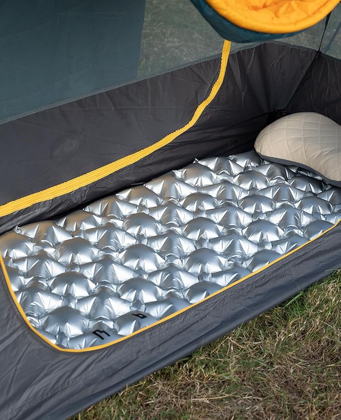 iClimb 1 Air Sleeping Pad and 1 Solo Mini Folding Table, Ultralight Compact for Adults Outdoor Camping Backpacking Hiking