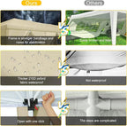 COBIZI 10x30 Pop Up Canopy Tent with 5 Sidewalls, Waterproof Party Tent for Wedding Backyard Events, Commercial Outdoor Shelter with Sandbags, Khaki