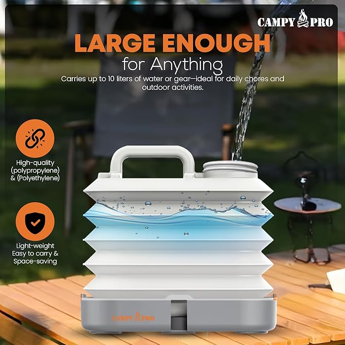 Collapsible Water Bucket, BPA Free Water Jug, Camping Water Bottle, Portable Water Tank for Outdoor, Gardening, Picnic, RV & Camping Essentials, Fishing & Emergency Preparedness Water