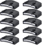 Hortsun 10 Pcs Light Clip 11 LED Cap Lights Clip on Hat Headlamp Battery Cap Brim Lamp Black Waterproof Ultra Bright Flashlight for Hunting Camping Fishing Hiking