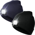 LED Beanie Hat with Light, Headlamp Beanie Cap Unisex Winter Warm Knit Night Light Hat, Knit Beanie Gifts for Men Women Kid