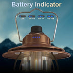 LED Camping Lantern Rechargeable Dimmable, Portable Vintage Outdoor Lantern 2700-6500K Waterproof, Hanging Retro Lamp Indoor Outdoor for Garden, Hiking, Emergency, Copper