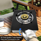 Single Burner Propane Stove, Portable Tempered Glass Camping Stove Propane with Auto-Ignition, 10236 BTU Burners for Cooking, Outdoor, Camping, RV & Emergency Use