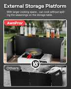 Aluminum Camping Stove Windscreen,Lightweight Foldable Outdoor Wind Blocker Gas Stove Windshield Wind Screen with Storage Bag for Camping,Glamping,Hiking,Picnic,Backpacking,Cooking,Fishing