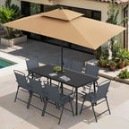 Crestlive Products Folding Patio Chairs Set of 4, Foldable Outdoor Chairs for Outside Portable Lawn Chair with Durable Rust-Resistant Frame and Breathable Textilene Material, Gray