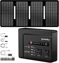 powkey 200W Portable Power Bank with Solar Panel 40W, 146Wh Power Bank with AC Outlet, High Eifficiency Waterproof Solar Panel Kit with Battery Bank for Outdoor Camping Home Backup