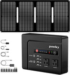 powkey 200W Portable Power Bank with Solar Panel 40W, 146Wh Power Bank with AC Outlet, High Eifficiency Waterproof Solar Panel Kit with Battery Bank for Outdoor Camping Home Backup