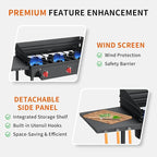 SKOK 3 Burners Portable Propane Stove with Wind Panel&Side Shelves, Camping Propane Stove, Outdoor Stove for Camping