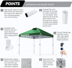Nazhura 10' x 10' Pop Up Canopy Tent with Sand Weight Bag, Awing for Patio, Freestanding Sun Shelter for Picnic and Camping, One Person Setup, White (Green)
