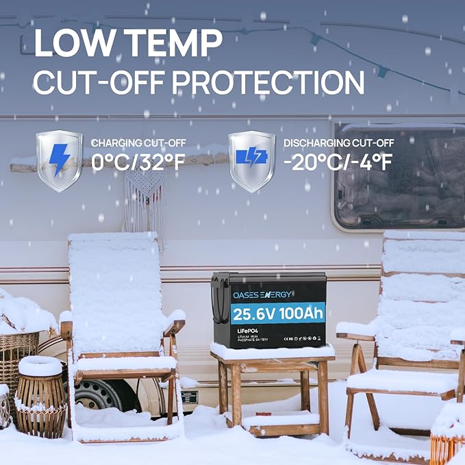 24V 100Ah LiFePO4 Lithium Battery (25.6V) - Mini Deep Cycle Solar Battery, Built-in 100A BMS - for Trolling Motor, Boat, Marine, RV, Home Solar Storage & 24 Volt Off-grid