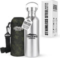 Tactiko Survival 34 oz/1000 ml Stainless Steel Wide Mouth Water Bottle, Single Wall Boil-Safe, Leakproof, BPA-Free with Carry Sleeve and Strap for Camping, Hiking, Outdoor Prep (Camo)