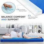 Kingfun 3 Inch CertiPUR-US Memory Foam Camping Mattress, Waterproof Roll up Sleeping Pad, Thick Floor Sleeping Mats for Tent with Removable Travel Bag