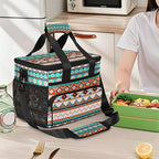 Pardick Ethnic Boho Western Soft Cooler Bag Insulated Lunch Box for Men & Women, Large Leakproof Lunch Bag Portable Beach Cooler for Work, Picnic, Road Trips,Fishing, Travel, Camping,A-1