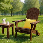 VINGLI Folding Adirondack Chairs Set of 2, Wood Adirondack Chair for Outdoor, Foldable Fire Pit Chairs for Patio, BBQ, Porch, Yard, Pool, Carbonized