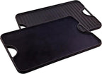 Victoria 20-by-14-Inch Rectangular Cast Iron Griddle, Preseasoned Reversible Griddle