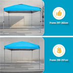 10x10 Canopy Replacement Top Cover with Air Vents for Pop up Canopy Gazebo Tent, with Adjustable Strap, Waterproof & Anti-UV for Outdoor Shade (Frame Not Included) (Sky Blue)