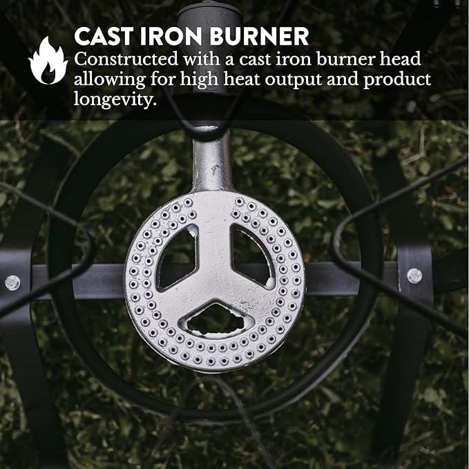 GasOne B-5200KA Outdoor Cooker with High Pressure Steel Braided Hose Propane Burner Camp Stove