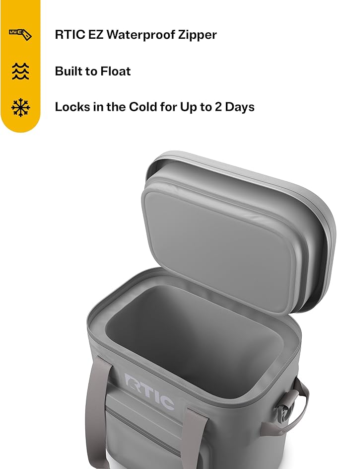 RTIC 20 Can Ultra-Tough Soft Cooler Pro, Insulated, Waterproof, Leak Proof, Portable Floating Bag for Beverage, Drink, Lunch, Outdoor, Beach, Car,Camping, Picnic, Fishing, Boat