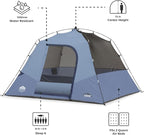 CORE 6 Person Lighted Dome Tent for Outdoor Family, Hiking, and Backpacking | Portable Dome Camp Tent with Storage Pockets for Camping Accessories