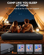 Hikenture 4" Thick Self Inflating Sleeping Pad, Foam & Air Camping Mattress, 9.5 R-Value Insulated Sleeping Mat, Portable All Season Camping Pad for Tent, Car, Cot, Truck