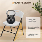 VINGLI Folding Chairs, Plastic Foldable Chair, Capacity up to 350 lbs, Portable Seating for Indoor Outdoor Events Parties Camping Work School Commercail (12, White)