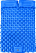 Inflatable Travel Mat with Built-in Pillow - Double Sleeping Pad, Compact Lightweight Gear for Camping Hiking Trekking Tent Backpacking Outdoor Adventures Rest Comfort Air Cushion