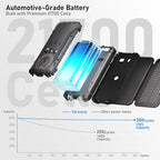 Solar Power Bank 20000mAh Portable Charger Built-in 3 Cables and Wireless Charging Battery Pack Compatible for iPhone, Samsung, IPX5 Waterproof, Bright Flashlight Perfect for Camping,Hiking,Outdoor