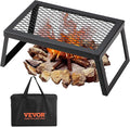 VEVOR Folding Campfire Grill, 18" Portable Camping Grates Over Fire Pit, Heavy Duty Steel Mesh Grate, Camp Fire Cooking Equipment with Legs Carrying Bag, Grilling Rack for Outdoor Open Flame Cooking