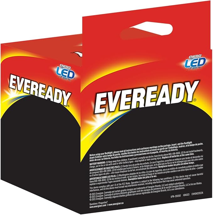 Eveready LED Headlamp, 200 Lumen, IPX4 Water Resistant, Durable Indoor and Outdoor Light with Shatterproof Lens, Batteries Included, 2 Pack