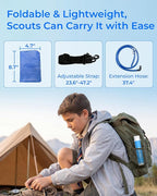 Waterdrop Gravity Water Bag for Camping, Travel, Backpacking, Hiking and Emergency, Compatible with Water Filter Straw, Flex Foldable, 1.5 Gal Bag