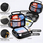 EVERLIT Pet Medic First Aid Kit | 95 Pcs Vet-Approved Medical, Outdoor & Emergency Supplies for Dogs, Cats, Animal Care | Travel-Friendly Compact Bag for Home, Car and Travel (Raven Black)