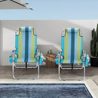 VINGLI Tall Beach Chair 1 Pack, with 5-Position, Cooler Bag, Cup Holders, Towel Bar, Lightweight Folding Beach Camping Chairs for Adults