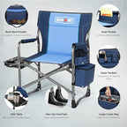 Overmont 2PCS Oversized Lightweight Camping Chair - Portable Comfortable Heavy Duty Foldable Directors Chairs with Side Table & Cooler Bag for Outside Camp Beach Picnic Lawn and Fishing Support 400lbs