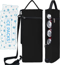 Golf Cooler Bag Plus Ice Pack Soft Sided Insulated Cooler Bag- Holds 6 Pack of Cans or 2 Wine Bottles - Grey Camo Golf Beer Sleeve Black Fits Discreetly in Golf Bags