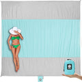 WEKAPO Beach Blanket Sandproof Waterproof, Extra Large Beach Mat, Oversized & Compact Sand Free, Quick Drying Beach Essentials for Vacation, Cruise, Picnic & Camping with Stakes