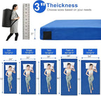 Memory Foam Camping Mattress pad, Sleeping Mat for Adults with Non-Slip Bottom, Portable Roll Up Mattress, Cot Pad for Car Camping(Twin XL, Blue)
