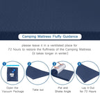 Memory Foam Camping Mattress Pad 3 Inch Thick, Portable Sleeping Pad with Waterproof Cover, Portable Roll Up Cot Mattress Pad Floor Mat for Travel Truck Bed Tent 72" x 24"x 3"