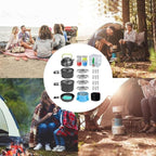 Camping Tableware Set 4 Person Outdoor Picnic Cooking Supplies with Bucket Bowl Pans Fold Knife Fork Cookware 29PCS Kit