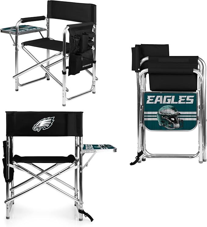 Picnic TIME NFL Unisex-Adult NFL Sports Chair with Side Table, Beach Chair, Camp Chair for Adults