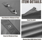10x20 Carport Replacement Canopy Cover for Tent Top Garage Shelter Cover with Ball Bungees, 800D Oxford Replacement Cover Waterproof & UV Protection, Not Included Frame (Dark Gary)