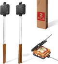 Mountain Pie Maker Cast Iron – Campfire Pie Iron, Hobo Pie Maker for Camping, 2-Pack
