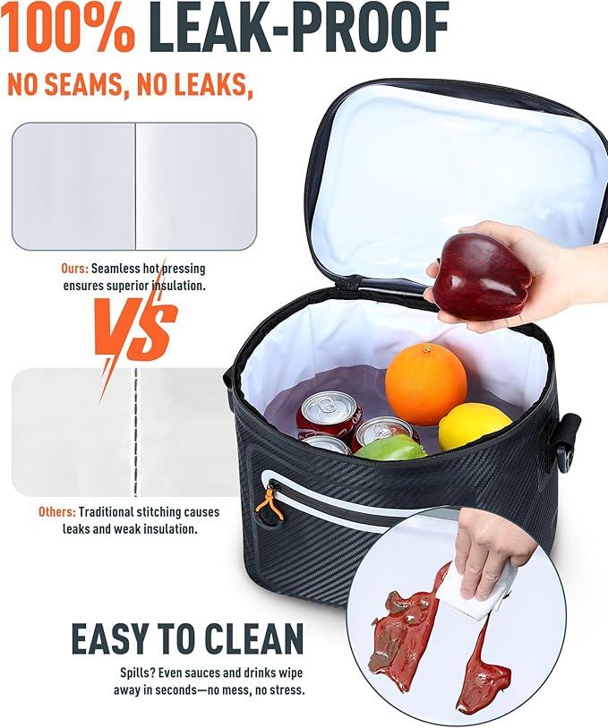 Soft-Sided Cooler Bag, 8/16 Can Insulated Lunch Box, Waterproof, Leak-Proof, Portable Lunch Bag for Work, Beach, Drink, Travel, Camping, Picnic, Gift